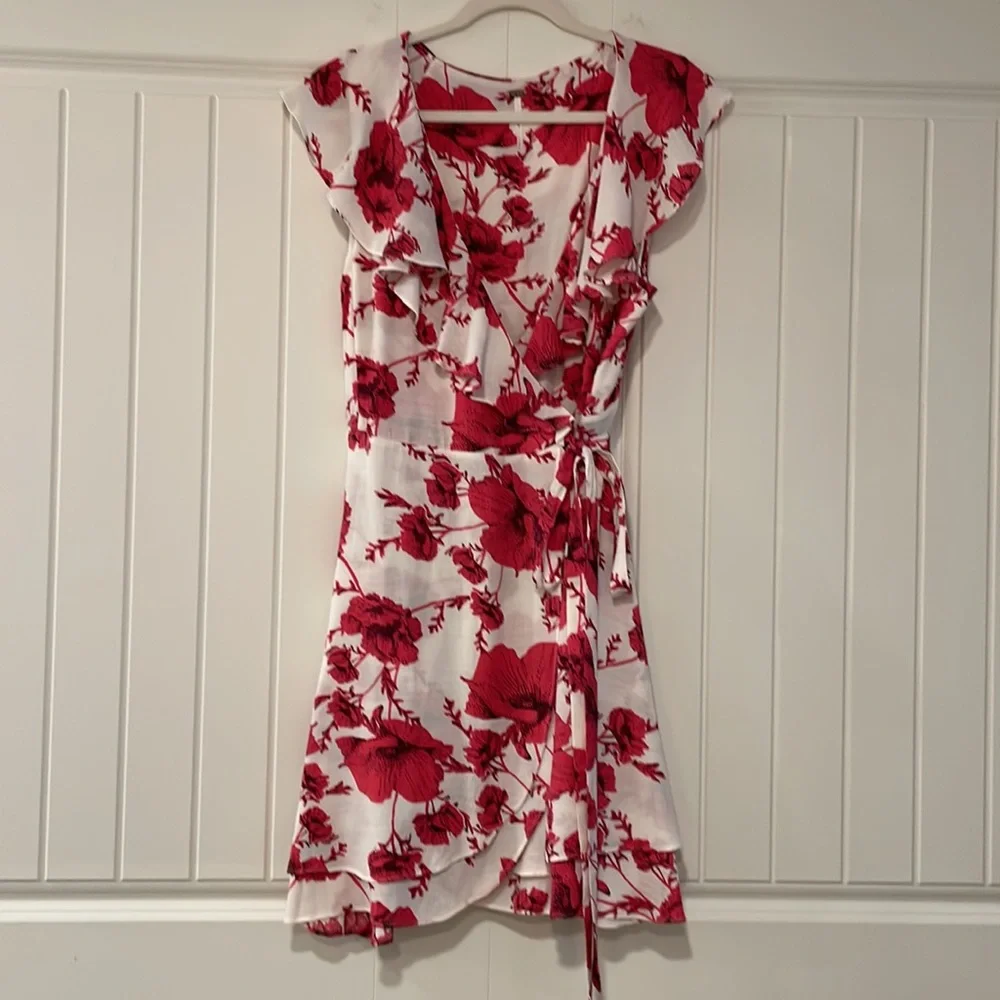 Free People French Quarter Floral Mini Wrap Dress NWOT